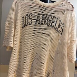 Forever 21 Cream Mesh Los Angeles Top